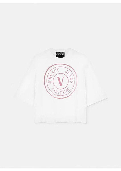 Yuvarlak Yaka Baskılı Beyaz Kadın T-Shirt 76HAHG05 fırsatları