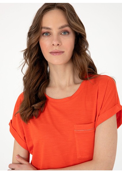Kırmızı Kadın Regular Fit T-Shirt Polen fiyatları