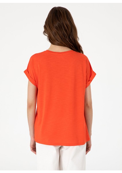 Kırmızı Kadın Regular Fit T-Shirt Polen indirimleri