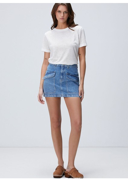 Kırık Beyaz Kadın Regular Fit T-Shirt 1094669 modelleri