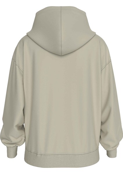Taş Kadın Kapüşon Standart Düz Sweatshirt Woven Label Peached Hoodıe fırsatları