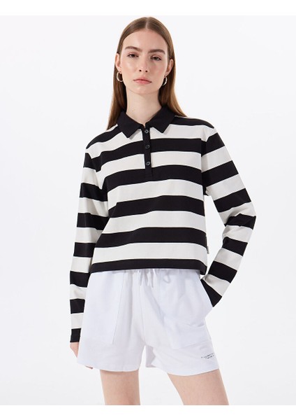 Beyaz Kadın Normal Çizgili Sweatshirt M5SL-SWT1670 fırsatları