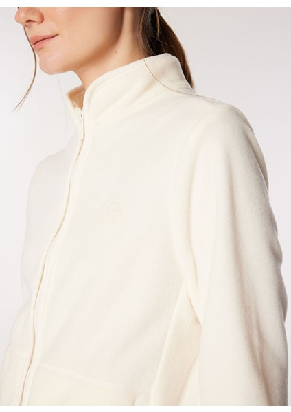 Ekru Kadın Dik Yaka Relaxed Sweatshirt J4WL-SWT7074