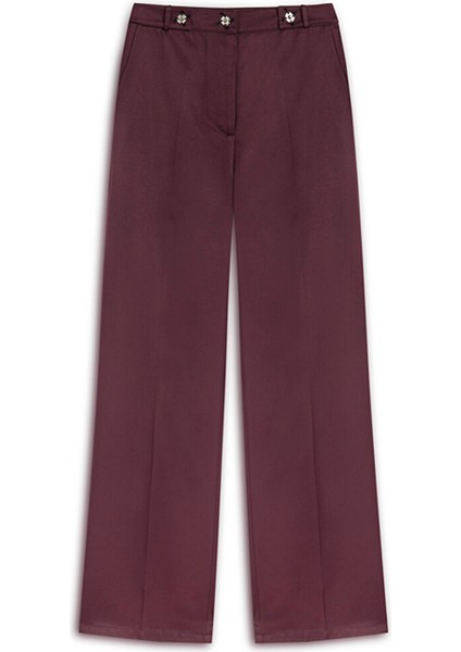Bordo Kadın Standart Düz Pantolon TS1250003113