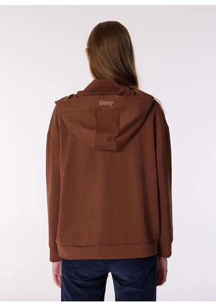 Kahve Kadın Kapüşonlu Loose Fit Sweatshirt J4WL-SWT7032 indirimleri