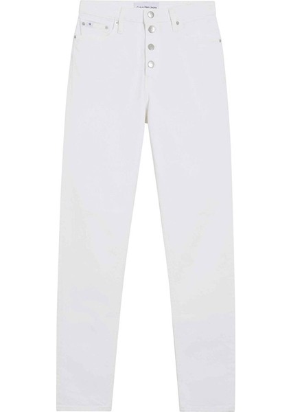 Yüksek Bel Dar Paça Normal Beyaz Kadın Denim Pantolon J20J2227651AA