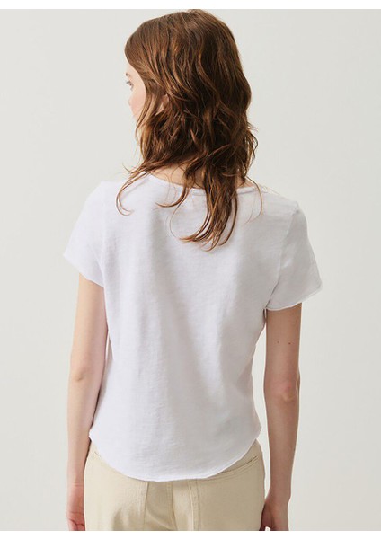 Beyaz Kadın T-Shirt SON02AGE25_BLANC fırsatları