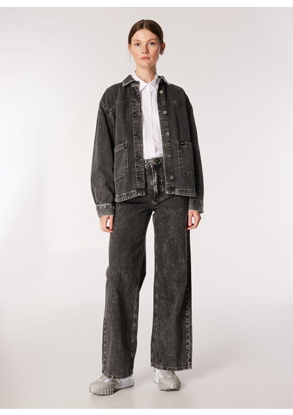 Siyah Kadın Relaxed Yıkamalı Denim Gömlek J4WL-GML7001 fiyatları