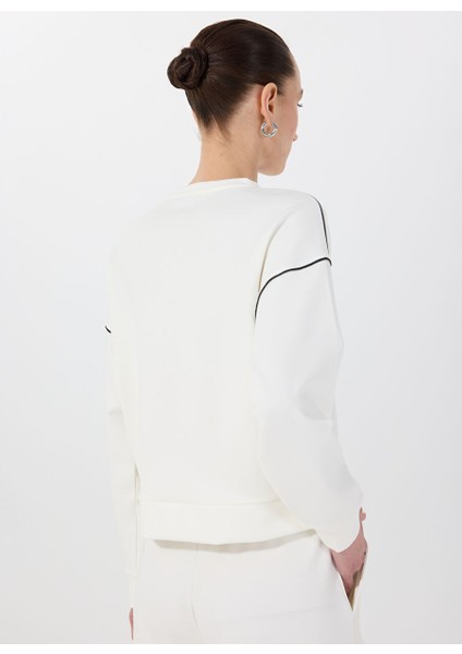 Ekru Kadın Bisiklet Normal Sweatshirt M5SL-SWT1647