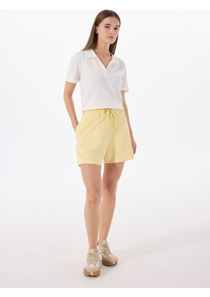 Sarı Kadın Standart Sweat Şort J4SL-SHT7017