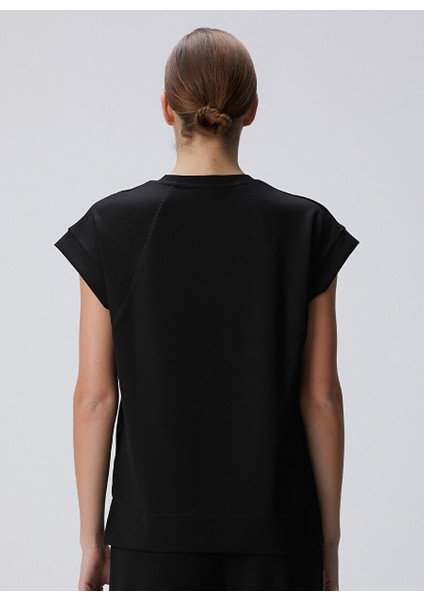 Siyah Kadın Bisiklet Basic Sweatshirt 1094670