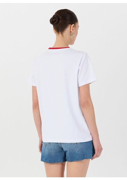 Beyaz Kadın Basic Nakışlı T-Shirt M5SL-TST1849 indirimleri
