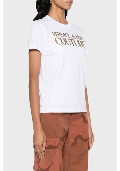 Yuvarlak Yaka Baskılı Beyaz Kadın T-Shirt 76HAHT04 fiyatları