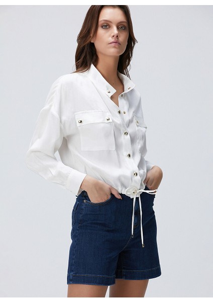 Beyaz Kadın Dik Regular Fit Gömlek 1094888 fırsatları
