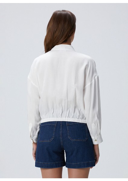 Beyaz Kadın Dik Regular Fit Gömlek 1094888 indirimleri