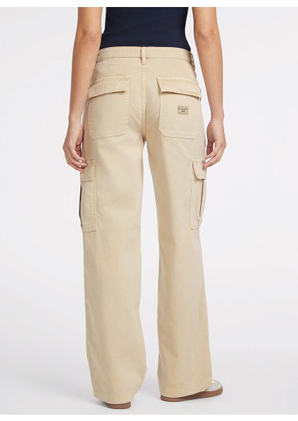 Guess Krem Kadın Rahat Desenli Pantolon Gj Cargo Chıno - Eco Org Co Classıc fırsatları