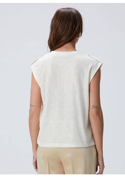 Kırık Beyaz Kadın Regular Fit T-Shirt 1094715