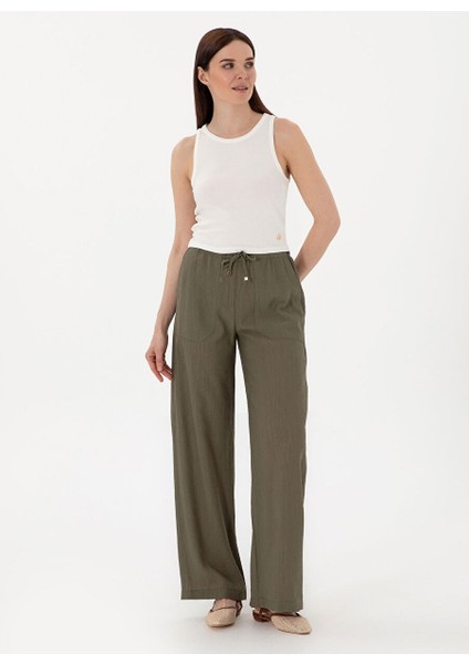 Haki Kadın Loose Fit Pantolon Nova-P