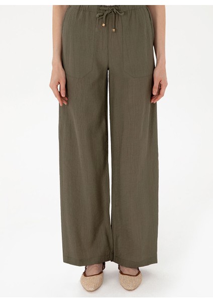 Haki Kadın Loose Fit Pantolon Nova-P