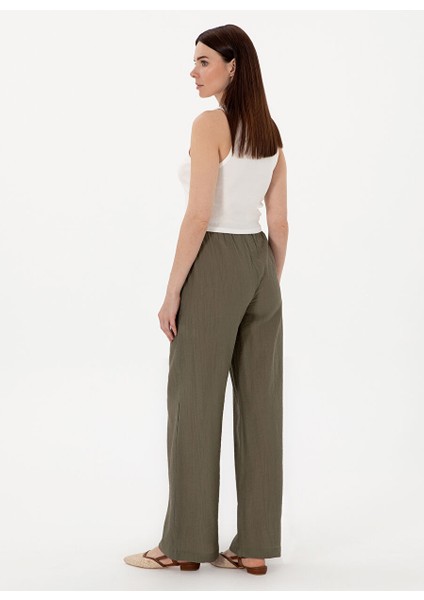 Haki Kadın Loose Fit Pantolon Nova-P