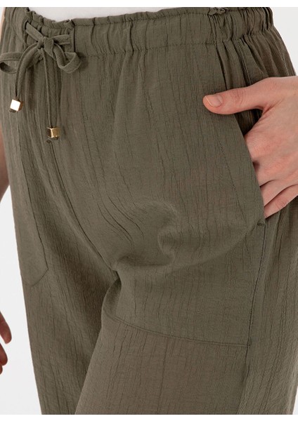 Haki Kadın Loose Fit Pantolon Nova-P