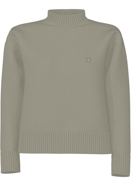 Vizon Kadın Balıkçı Standart Nakışlı Kazak Ck Embro Badge Sweater