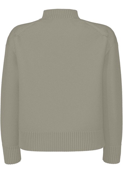 Vizon Kadın Balıkçı Standart Nakışlı Kazak Ck Embro Badge Sweater modelleri