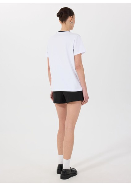 Beyaz Kadın Basic Nakışlı T-Shirt M5SL-TST1849 indirimleri