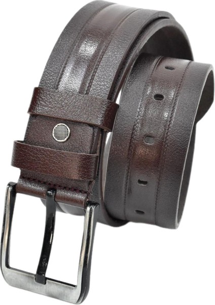 Erkek Siyah Hakiki Deri Kemer Jeans Için DYN12527-1