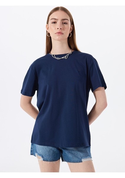 Lacivert Kadın Relaxed T-Shirt M5SL-TST1858