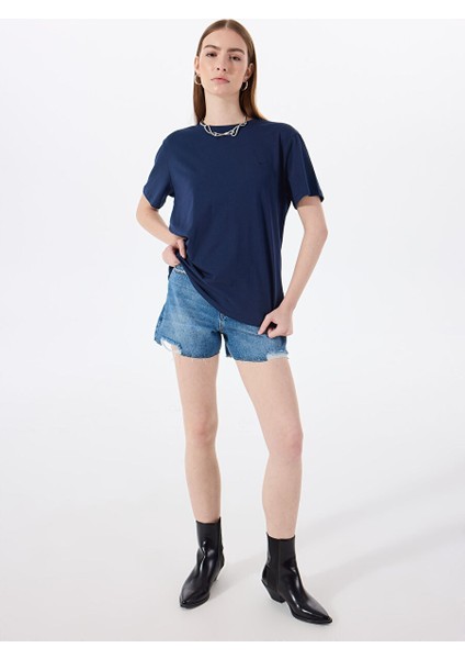 Lacivert Kadın Relaxed T-Shirt M5SL-TST1858 fiyatları