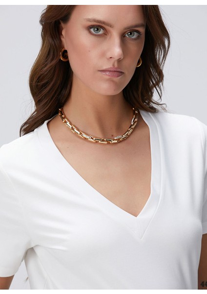 Kırık Beyaz Kadın Regular Fit T-Shirt 1093846