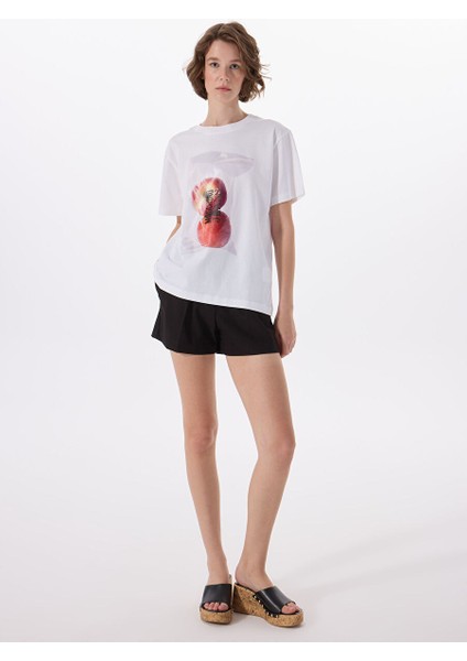 Beyaz Kadın Regular Fit T-Shirt 251K1A070732291001 fiyatları