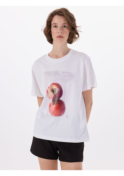 Beyaz Kadın Regular Fit T-Shirt 251K1A070732291001 modelleri