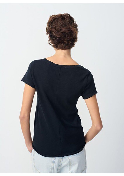 Siyah Kadın T-Shirt SON33E25_NOIR fırsatları