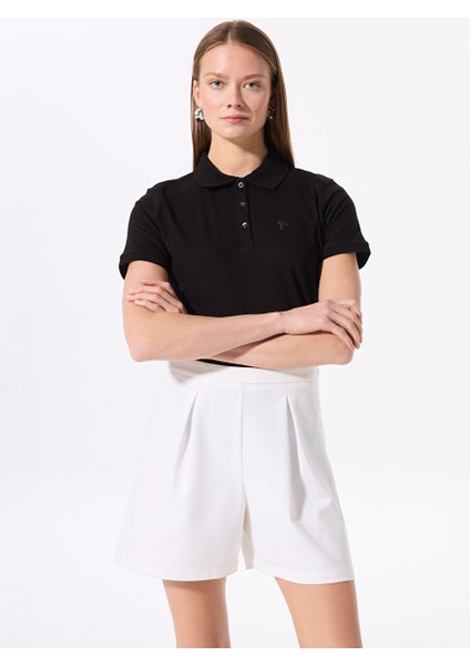 Siyah Kadın Basic Polo T-Shirt Deep modelleri