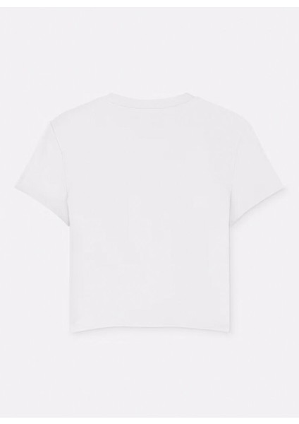 Beyaz Kadın Standart Baskılı T-Shirt 78HAHC05 modelleri