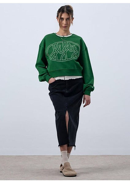Yeşil Kadın Bisiklet Orta Sweatshirt Kadın Core Mıd-Length Sweatshırt modelleri