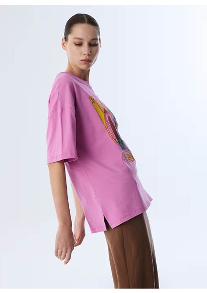 Eflatun Kadın Oversize T-Shirt TS1250070123 modelleri