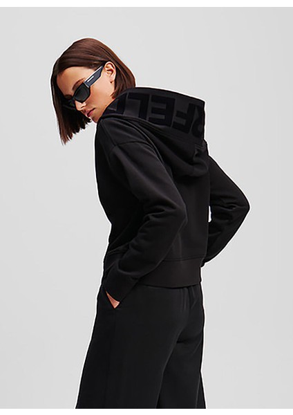 Siyah Kadın Kapüşon Normal Sweatshirt A1W20064
