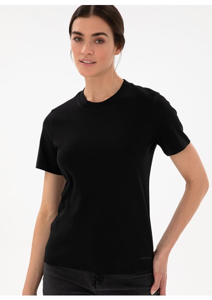 Siyah Kadın Standart T-Shirt Sımo