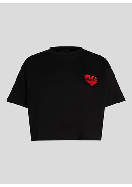 Siyah Kadın Crop T-Shirt A1W17074