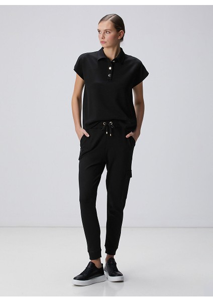 Siyah Kadın Polo Basic Sweatshirt 1094672 fırsatları