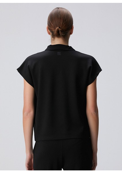 Siyah Kadın Polo Basic Sweatshirt 1094672 indirimleri