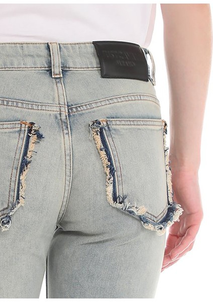 Yüksek Bel Düz Paça Standart Mavi Kadın Denim Pantolon 76PAB5S0 modelleri