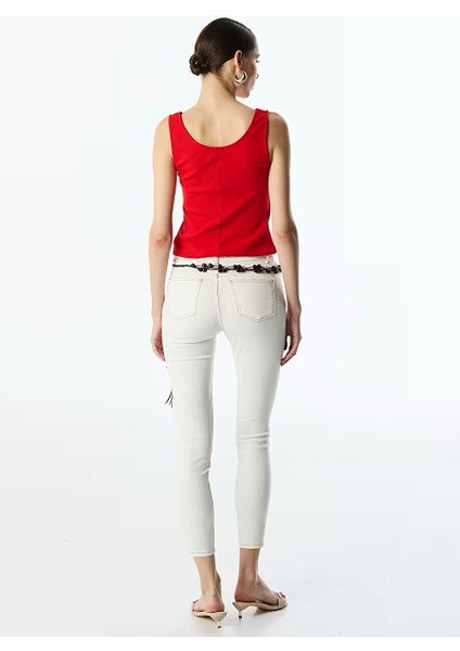 Beyaz Kadın Skinny Fit Denim Pantolon TS1250018052 modelleri