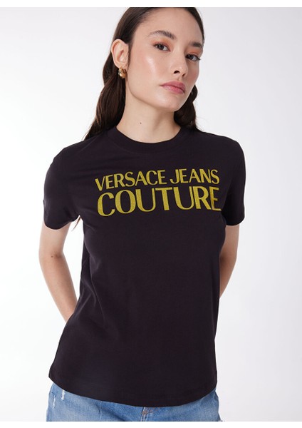 Siyah Kadın Standart Baskılı T-Shirt 76HAHG03 modelleri