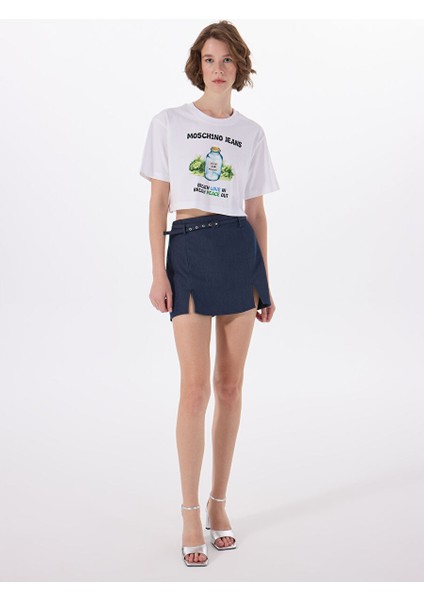 Beyaz Kadın Crop T-Shirt 251K1A070632291001 fiyatları