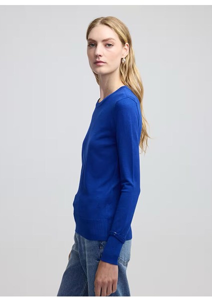 Ipekyol Saks Kadın Bisiklet Yaka Regular Fit Bluz IW6240050123020