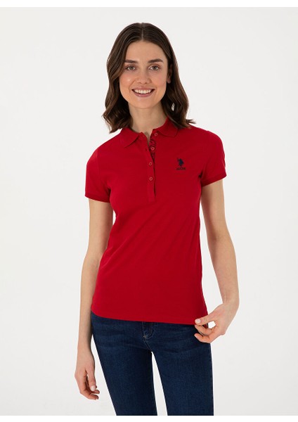 Kırmızı Kadın Slim Fit Polo T-Shirt TP0125 modelleri